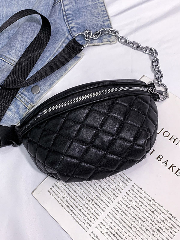 Quilted Zip Front Fanny Pack
