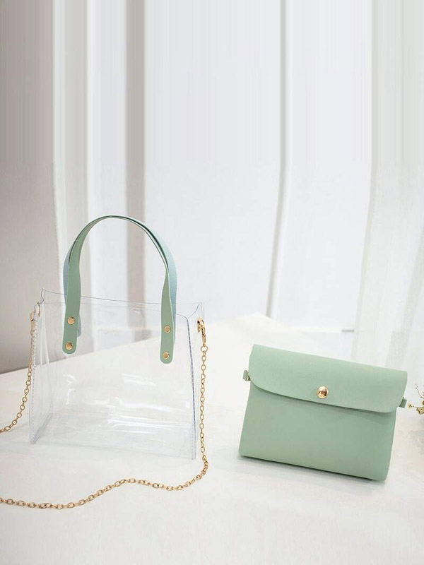 Clear Chain Bag With Inner Tote Bag