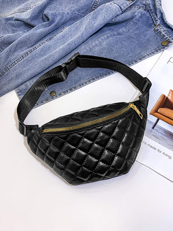 Zip Front Quilted Fanny Pack