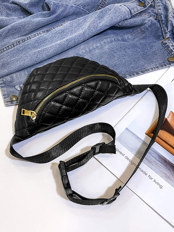 Zip Front Quilted Fanny Pack