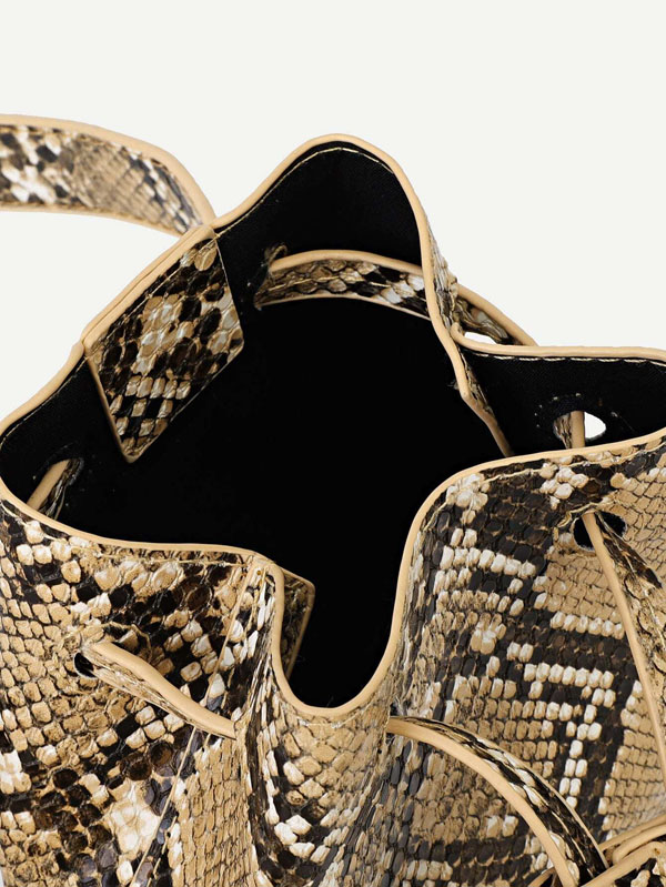 Snakeskin Pattern Drawstring Bum Bag
