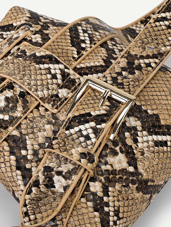 Snakeskin Pattern Drawstring Bum Bag