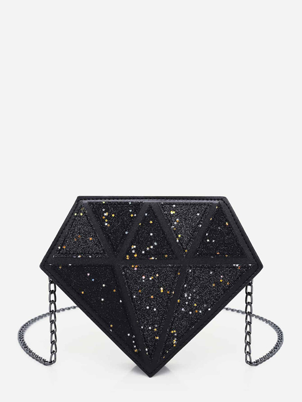 Star Glitter Detail Chain Bag